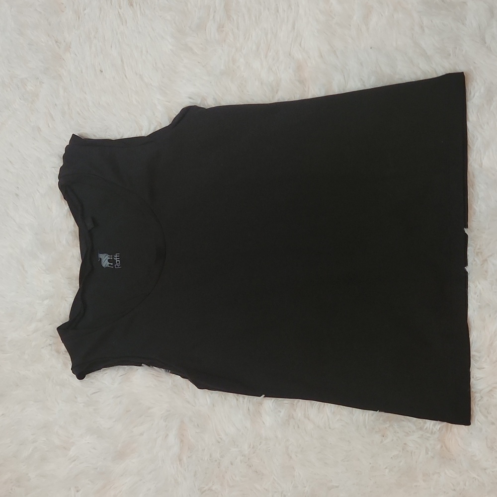 Raffi twisted collar black tank top